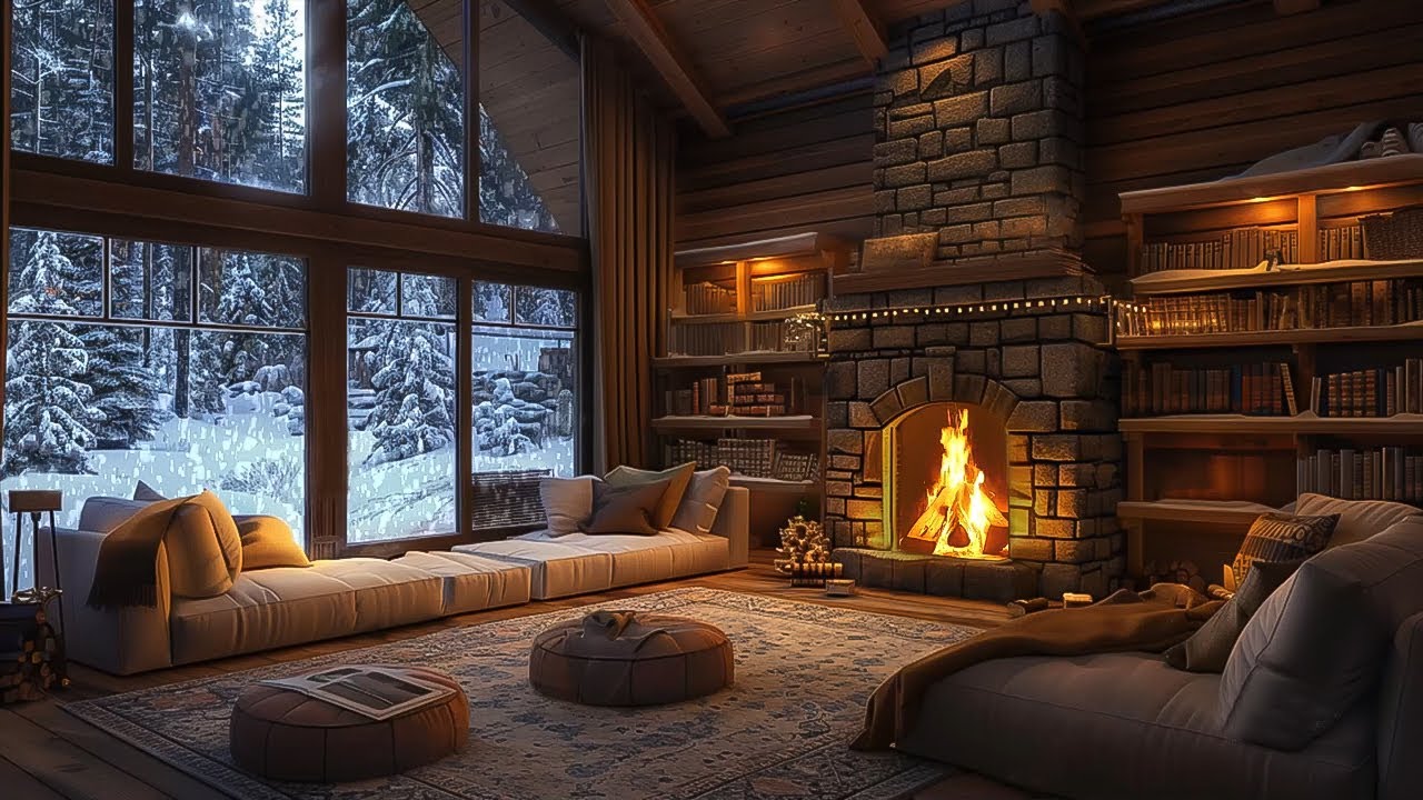 Deep Sleep in a Cozy Winter Ambience | Blizzard, Howling Wind, Snow ...
