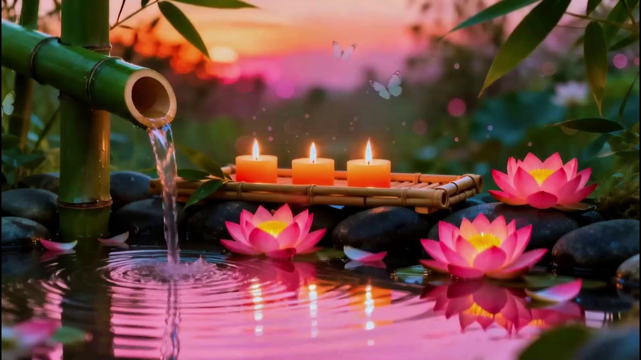 Relaxing Sleep Music with Bamboo Water Sound🌿Insomnia Relief,Stress Relief,Calm Anxiety & Meditation