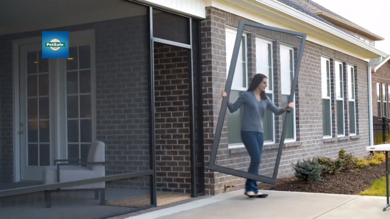 install pet door in screen door