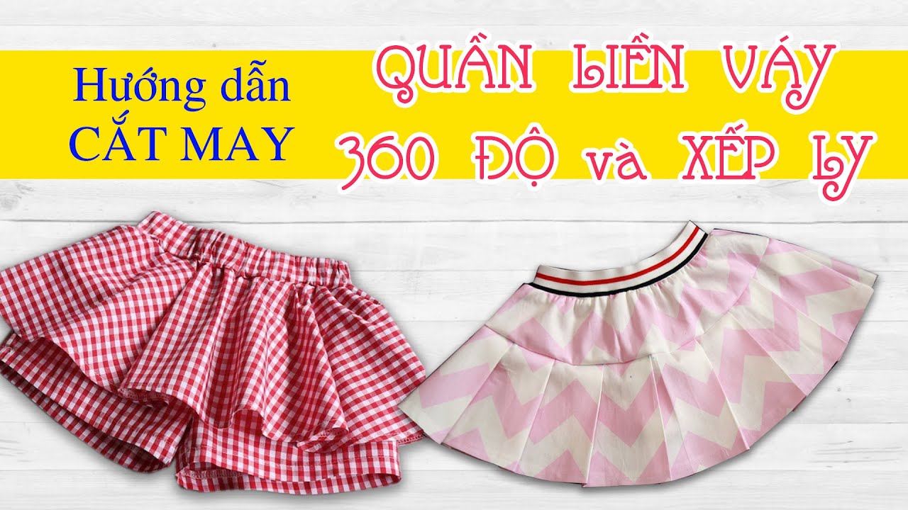 048- Hướng dẫn cắt may quần liền váy 360 độ và xếp ly... - youtube