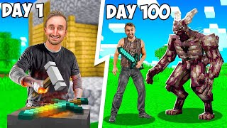 I survived 100 days Fighting ACTUAL DEMONS In Minecraft!