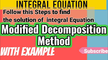 Modified Decomposition method Example 1