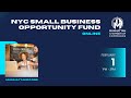 NYC Small Business Opportunity Fund Training