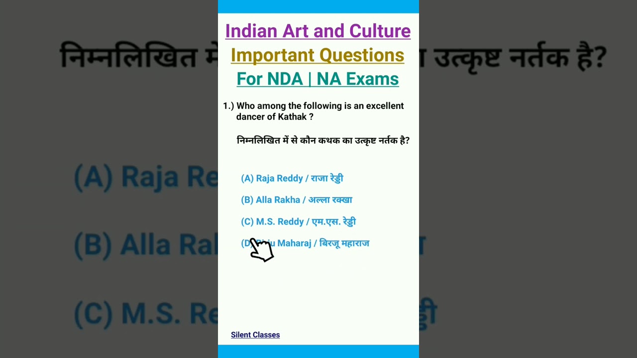 Indian Art and Culture important questions | #NDA #NA #EXAM #Special | Gat PYQs | #shorts