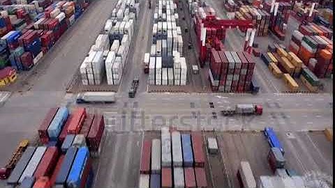 China Qingdao Port Container Terminal Aerial View Stock Footage Video 5155079  Shutterstock