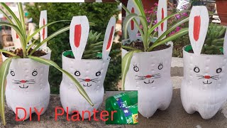 DIY Planter from west  plastic Bottles /how to make planter from west plastic bottles.#gardening .