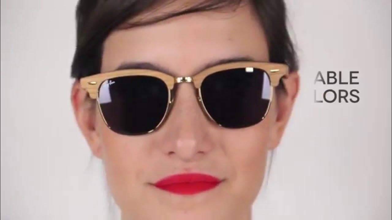 Ray Ban RB3016M Clubmaster Wood Sunglasses | SmartBuyGlasses - YouTube