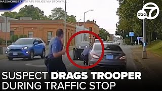Driver peels off, drags trooper during traffic stop