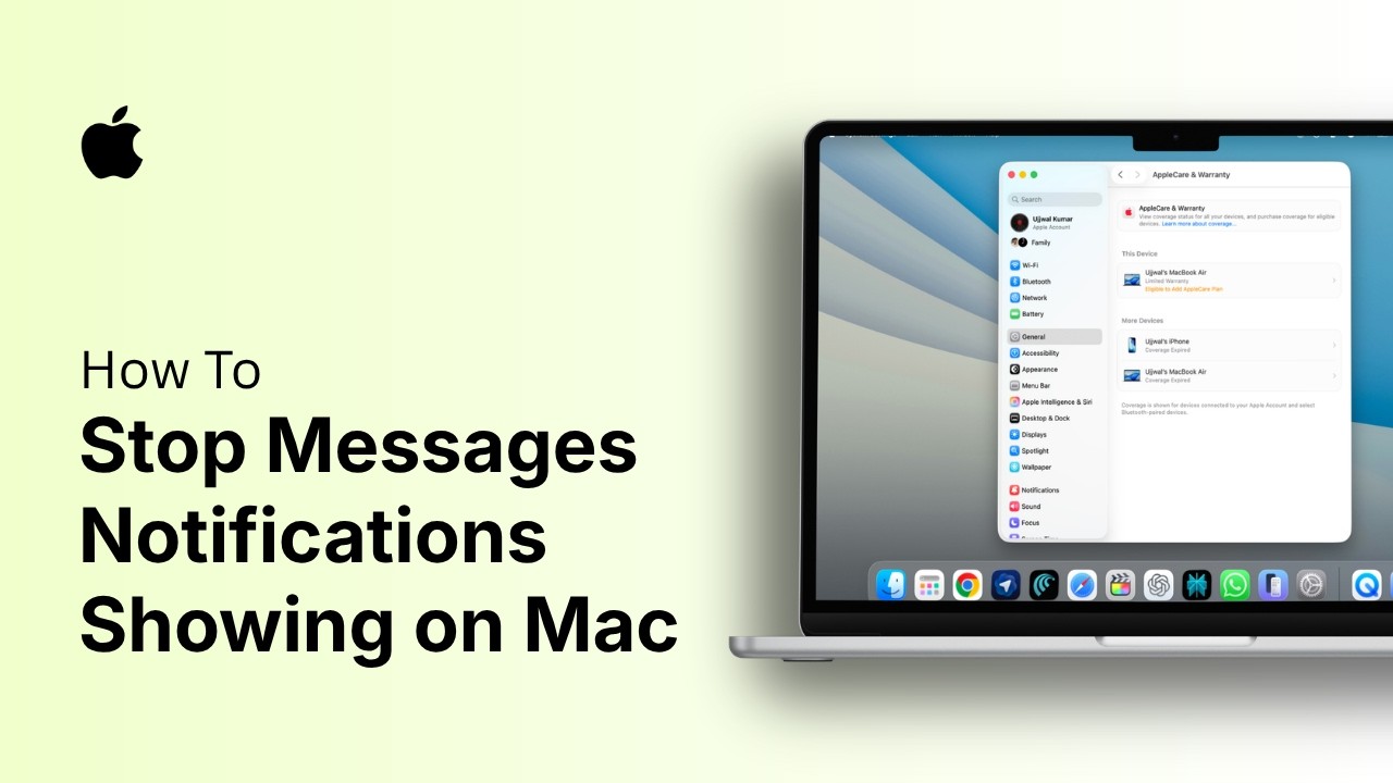 How to Stop Messages Notifications Showing on Mac || Turn Off iMessages ...