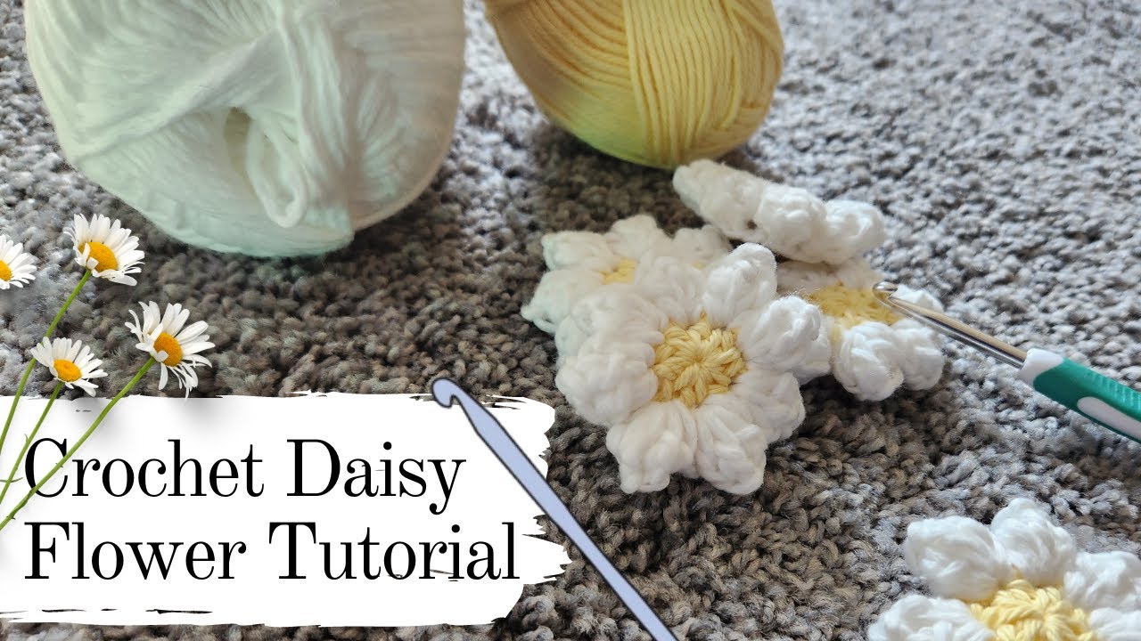 How to crochet a simple daisy flower YouTube