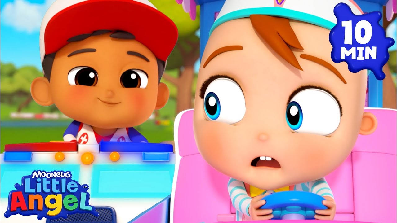 3...2...1... Let's Race!! 🛻 Little Angel | Nursery Rhymes for Babies