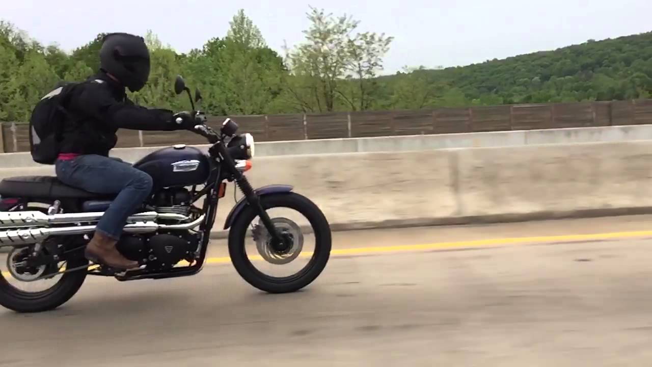 Riding A 15 Triumph Scrambler Pacific Blue Youtube