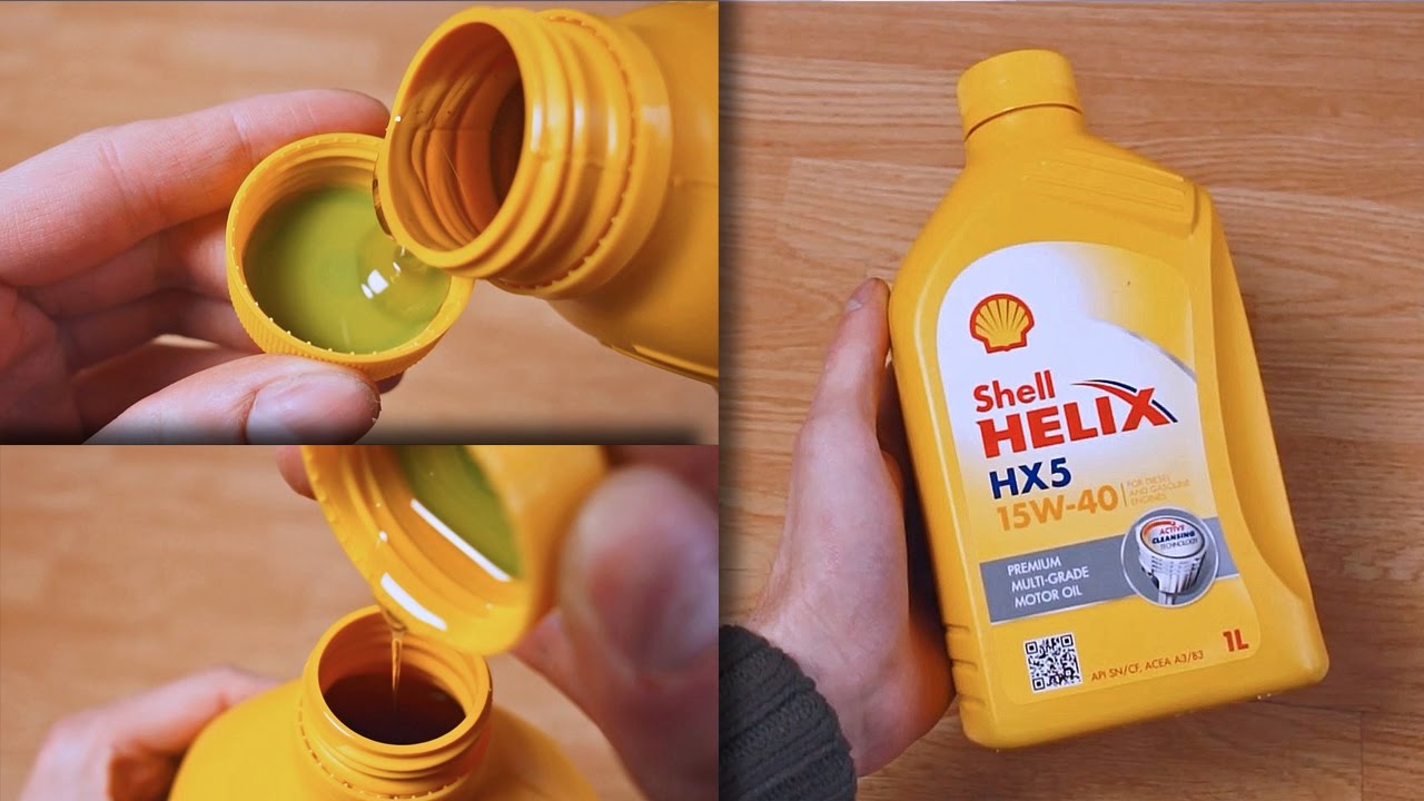 Shell Helix HX5 15W40 How original engine oil looks like? 