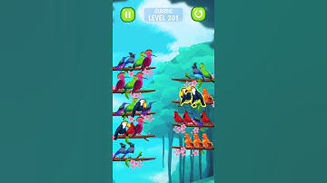 Bird Sort Color Puzzle - 201 #gameplay #shorts