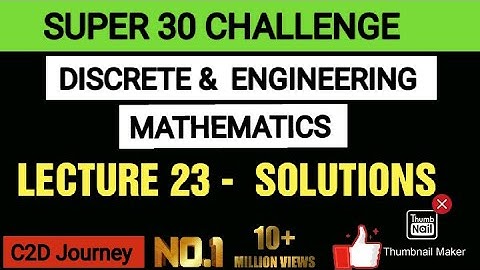 Lecture 23 - Solutions | Discrete mathematics for Computer Science Gate Exam 2021 | Planar Graph