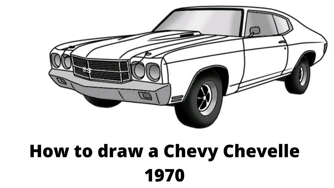 How to draw a muscle car in 2 minutes 1970 Chevy Chevelle - 
