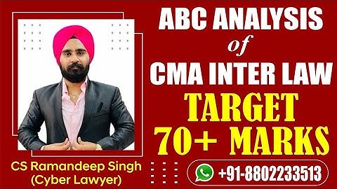 ABC ANALYSIS OF CMA INTER LAW (TARGET 70+ MARKS) RELEVANT FOR DEC 24 AND JUNE 25