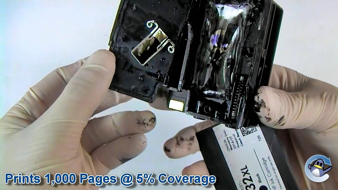 Inside HP 932XL Black (CN053AE) Ink Cartridge - YouTube