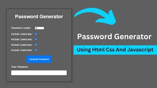 Create a password generator app Javascript