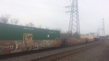 NS 20E Passes Through At Bound Brook, NJ With UP Foreign Power 4/1/18