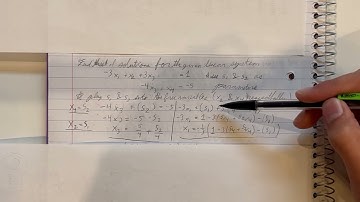 Find the set of solutions for the given linear system (use s1 and s2 as parameters)