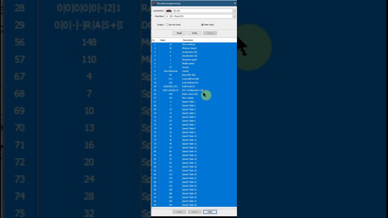 Reading CVs using  Railcom with iTrain