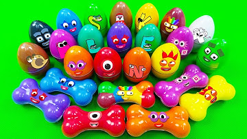 Looking for Numberblocks, Alphablocks, Alphabet Lore in Dinosaur Egg, Bone, Shapes... Mix CLAY, ASMR