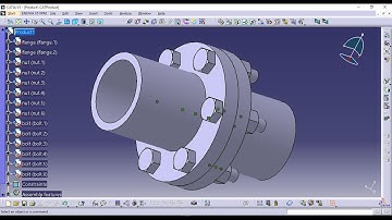 Assembly Design of Flange Coupling usingCatia V5 Tutorial.