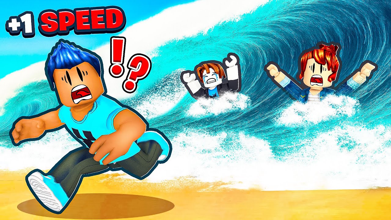 A Cada segundo GANHO +1 DE VELOCIDADE para FUGIR do TSUNAMI!