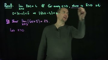 Using the Formal Definition of a Limit on a Linear Function