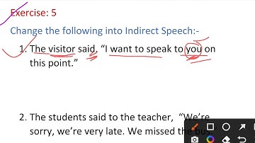 Exercise 5 Direct and Indirect Speech from English excellent grammar class 10th solved exercise