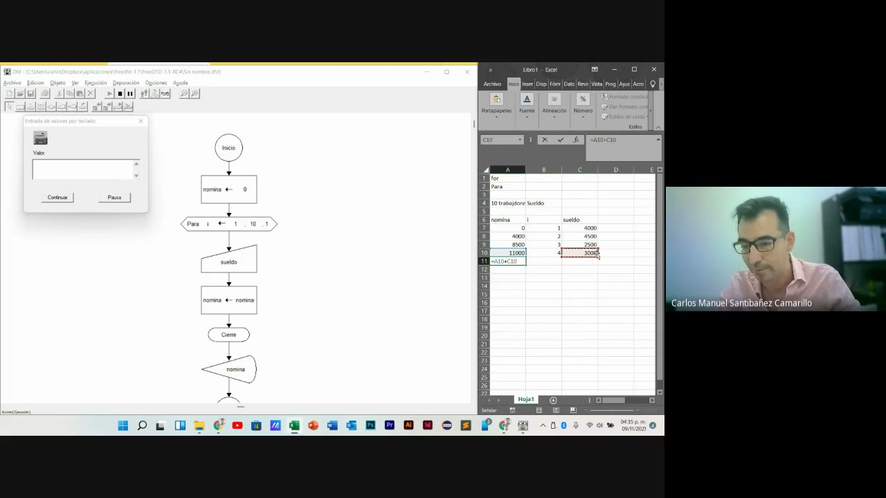 Ejemplos utilizando el ciclo PARA (For) con el software DFD - YouTube