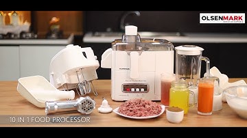 Olsenmark OMSB2235 Multi Food Processor, 10 In 1 | 1.5 L Capacity.