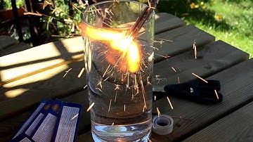 Sparklers underwater fire science experiment - Popular science handcraft experiment