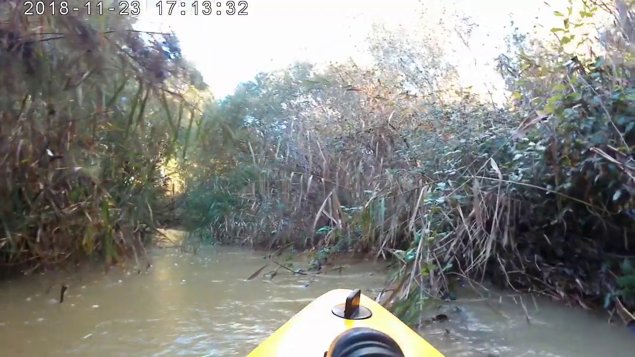 Robson balboa Kayak on river going up stream