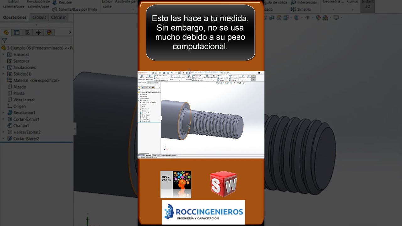 3.  Roscas en Solidworks 😁