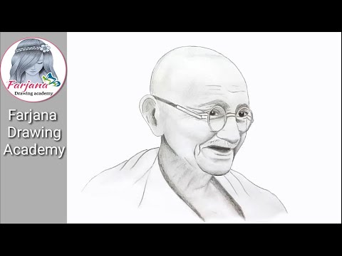 Kamat's Potpourri: Line Drawing of Mahatma Gandhi