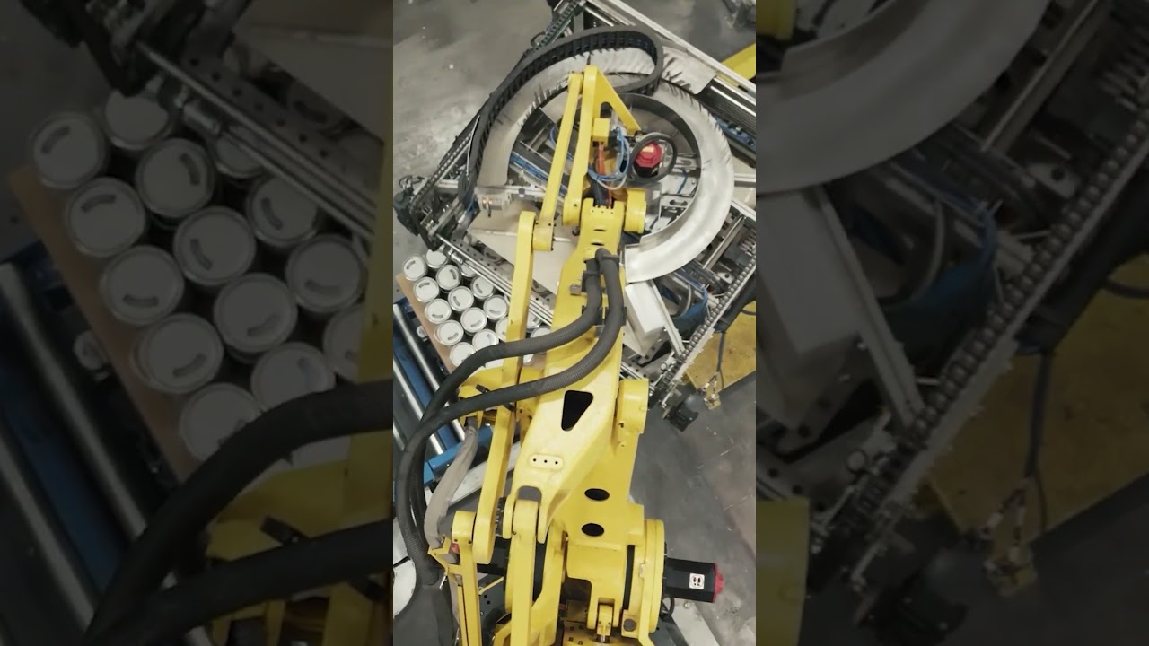 Palletising cans and buckets