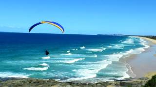 Paragliding at Kawana Beach south of Mooloolaba Sunshine Coast Queensland Australia