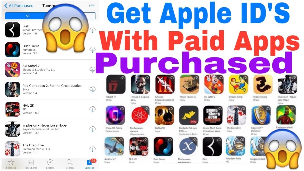 Premium Apple ID with top paid games and apps in free NO Jailbreak No