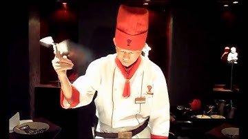 Benihana Teppanyaki Chef Fork and Spatula basic juggling skills training.