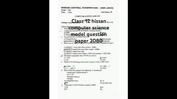 Class 12 computer science  question  paper 2080||Class12 Computer science hissan model question 2080