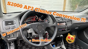 S2000 AP2 Cluster Conversion + Horn Delete on my Ek Civic! (W Upgrade)
