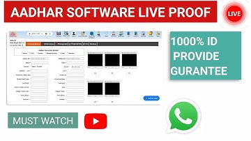 AADHAR SOFTWARE LIVE PROOF 🔴 || 1000% ID GURANTEE || UCL ID || #uidai #ucl 