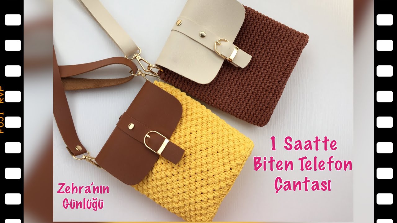 Makrome İpten Telefon Çantası Yapımı - 1 Saatte Ör Kullan Çanta Yapımı - #trending #handmade #bag