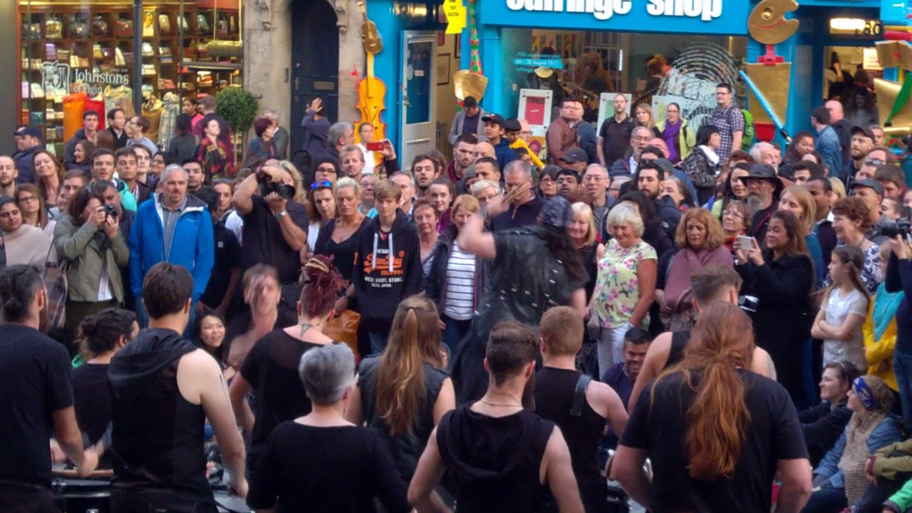 Harbingers drum crew - Edinburgh Fringe Festival 2017 Royal Mile
