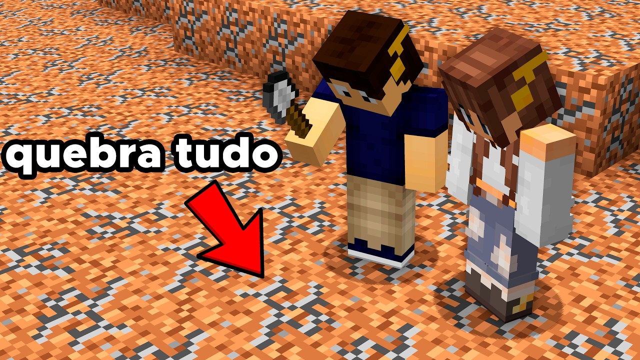 Minecraft, mas MINERAR 1 BLOCO QUEBRA TUDO! / Minecraft, mas quebrar 1 bloco QUEBRA TODOS ELES