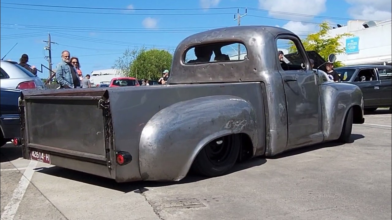 Supercharged Bagged Bare Metal Rat Rod Truck