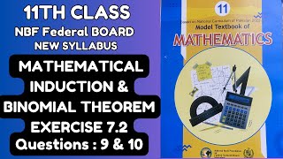 11th Class Math 2024, Unit 7: MATHEMATICAL INDUCTION & BINOMIAL THEOREM, Ex -7.2, Q 9-10