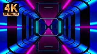 4K VJ LOOP DJ Visuals [Blue Pink] LED VFX LASER NEON ABSTRACT BACKGROUND VIDEO Seamless 60 FPS UHD